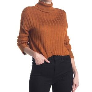 Abound Mock Neck Ribbed Crop Sweater